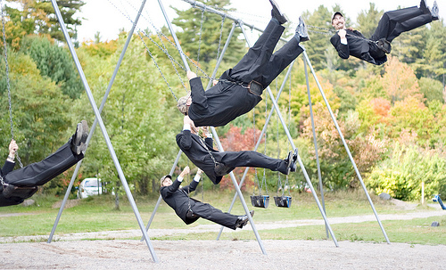 Groomsmen Swinging by Billy Wilson