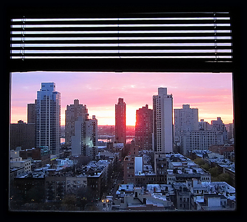 Window Facing Queens at Sunrise by Callie Del Boa