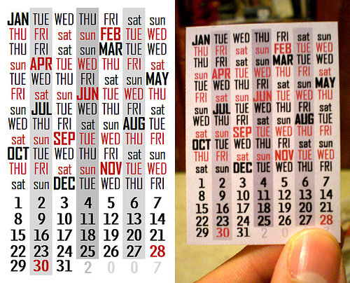 mini calendar by Eliazar Parra Cardenas