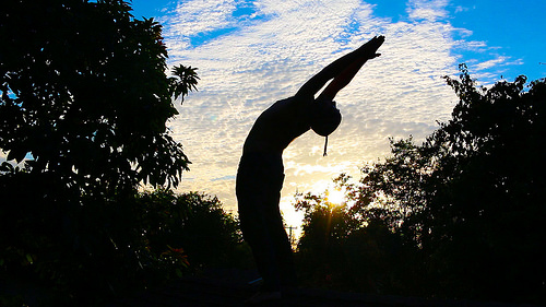 Rooftop Backbend by Lorenzo Tlacaelel