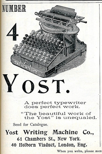 Number 4 Yost Writng Machine 1896 by Jussi