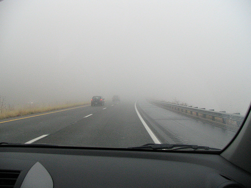 Fog Driving to Flagstaff by Aaron Vowels