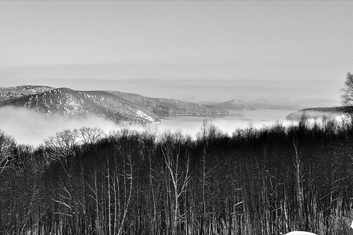 fog, light and snow on the Quabbin by Keith Carver